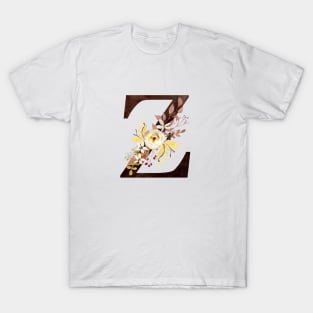 Floral Monogram Z Lovely Autumn Foliage T-Shirt